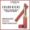 L'Oréal Paris Matte Lipstick 600 Nude Audacious, UK version