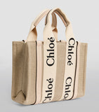 Chloé Small Woody Tote Bag linen canvas - British product