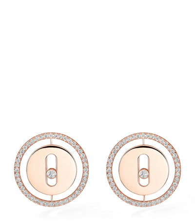 Harrods Messika Lucky Move Pink Gold and Diamond Stud Earrings (0.32ct)- Buy online at McGrocer