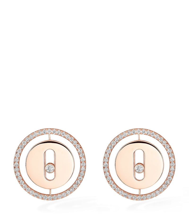 Messika Lucky Move stud earrings 18kt rose gold 0.32ct diamonds - British product