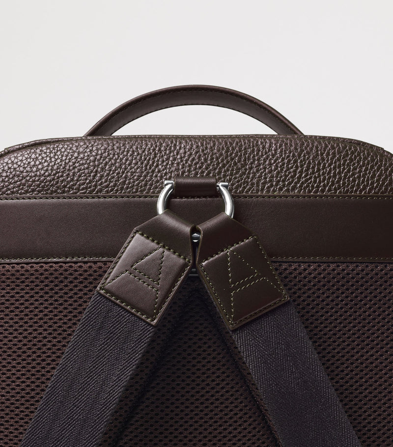 Aspinal of London pebbled leather reporter zipped backpack (British brand)