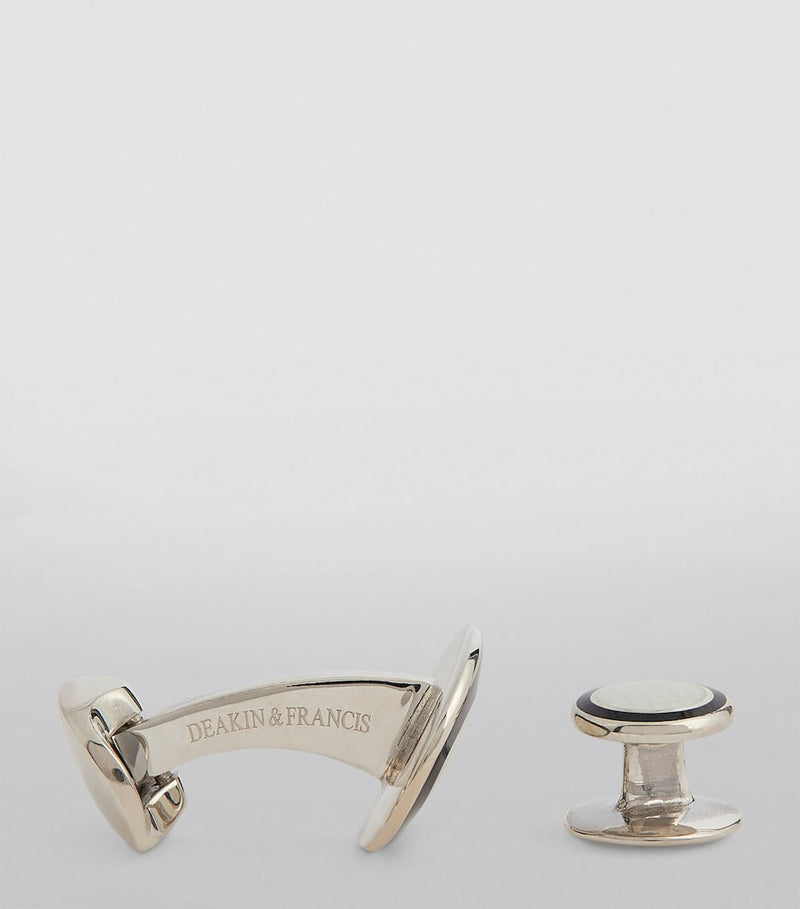 Deakin & Francis enamelled stud cufflinks - British product