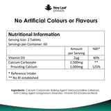 New Leaf Products calcium and vitamin D3 tablets 120 count (British brand)