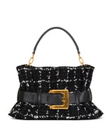 Harrods Balmain Anthem Medium Tweed Shoulder Bag- Buy online at McGrocer