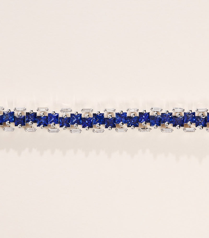 Suzanne Kalan white gold diamond blue sapphire bracelet - British product