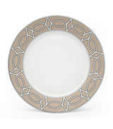 Harrods Set of 2 Fine Bone China Dinner Plates with Geometric Design, 26cm- Buy online at McGrocer