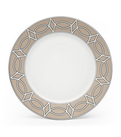 Harrods Set of 2 Fine Bone China Dinner Plates with Geometric Design, 26cm- Buy online at McGrocer