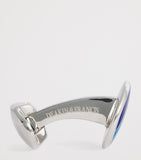 Deakin & Francis sterling silver enamel cufflinks denim blue stripes (British brand)