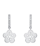 Boodles Blossom drop earrings white gold diamonds, imported from the UK