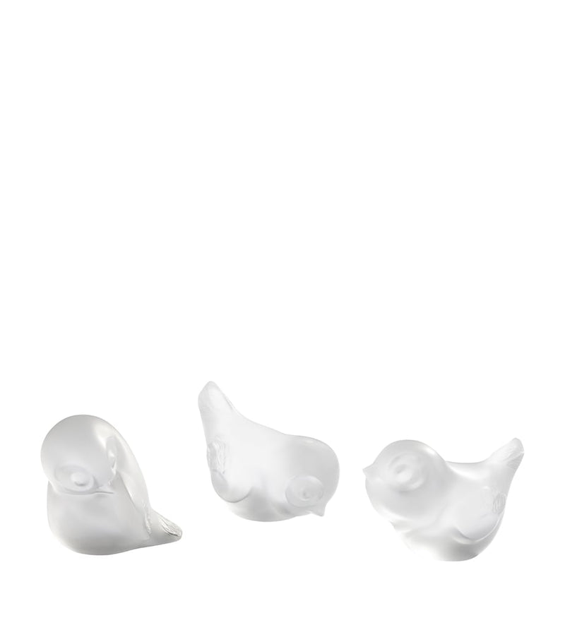 Lalique Piou-Piou Head Up crystal bird sculpture 5.5cm, UK version