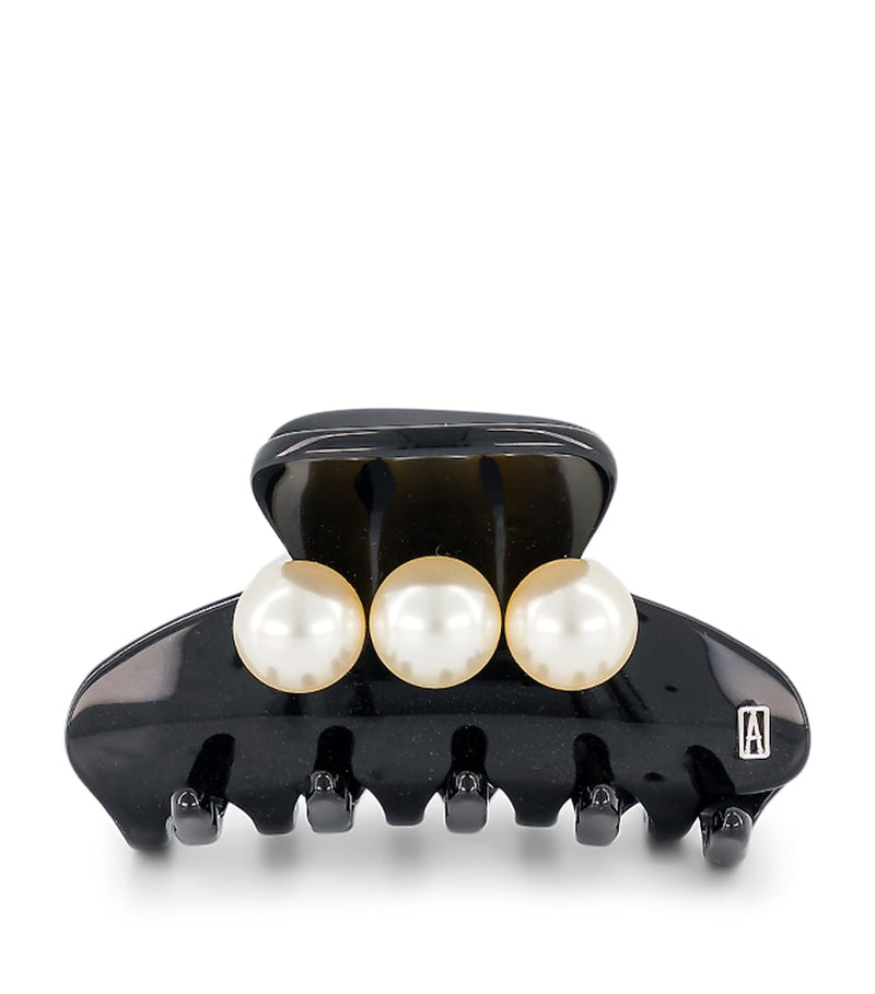 Alexandre de Paris oversize pearl-detail claw hair clip 6cm, imported from the UK