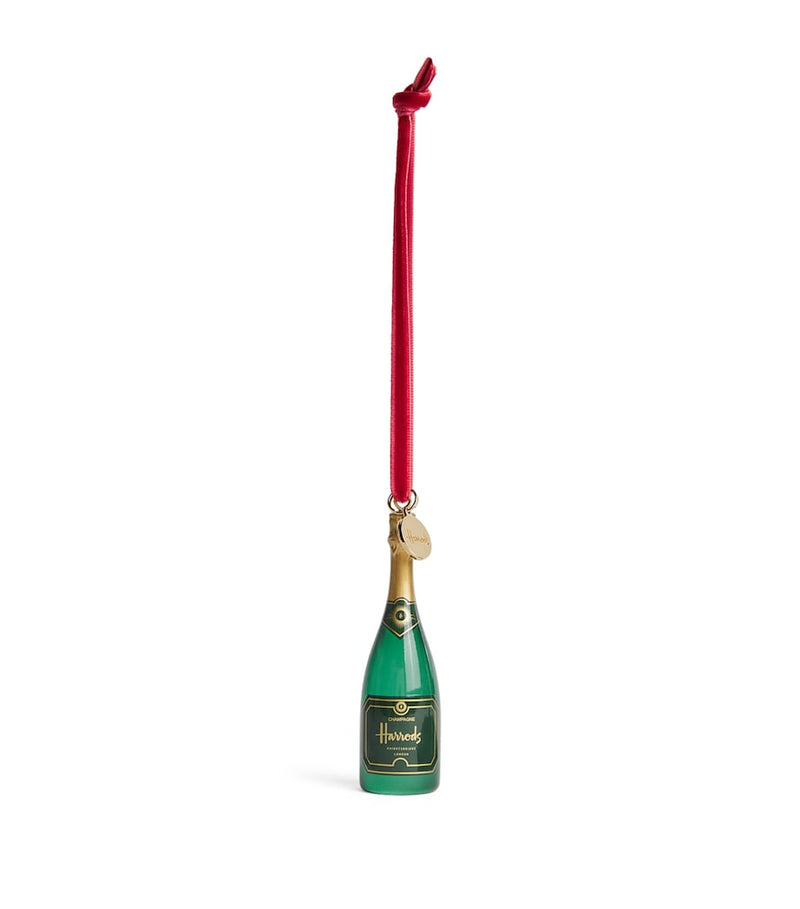 Harrods champagne bottle tree decoration 9cm, UK version