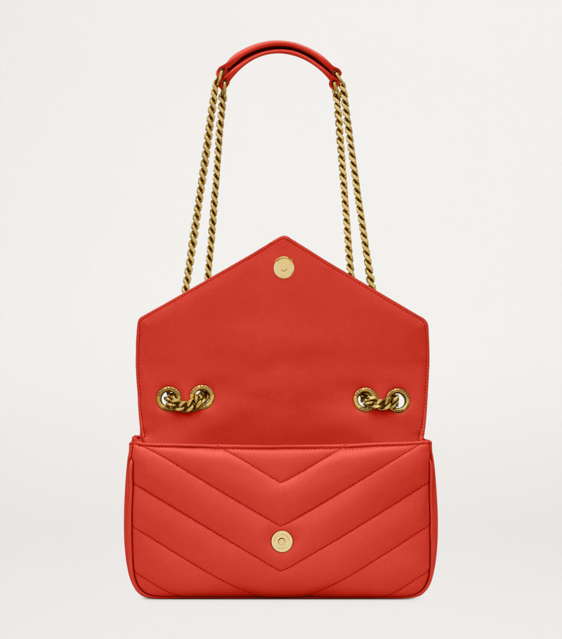 Saint Laurent small Loulou shoulder bag in matelassé lambskin, imported from the UK