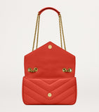 Saint Laurent small Loulou shoulder bag in matelassé lambskin, imported from the UK