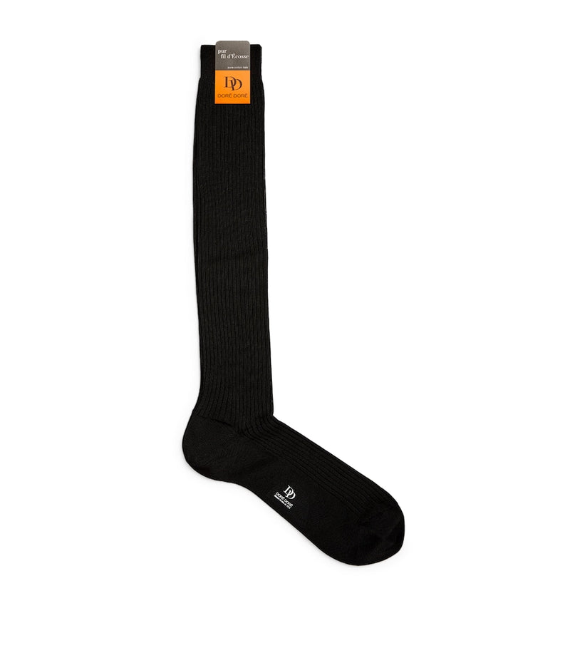 Doré Doré long cotton rib-knit socks, imported from the UK