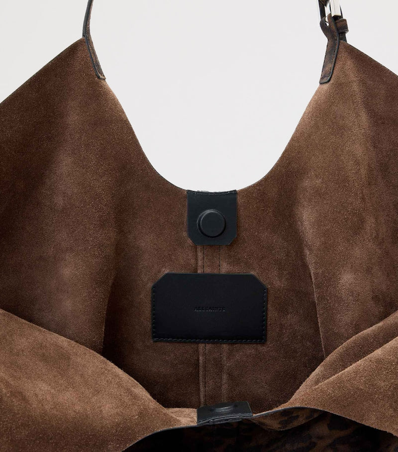 AllSaints suede leopard print tote bag, UK version