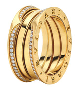 Harrods Bvlgari Yellow Gold and Diamond B.zero1 Three-Band Ring- Buy online at McGrocer