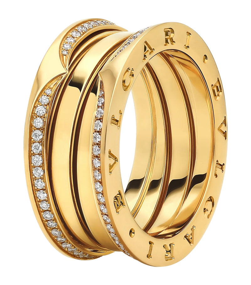 Bvlgari B.zero1 three-band yellow gold diamond ring - British product