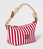 Miu Miu red and white cotton stripe pouch bag 18.5cm (British brand)