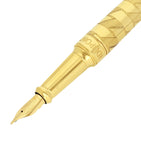 S.T. Dupont extra large fountain pen with guilloché engraving and monogram (British brand)