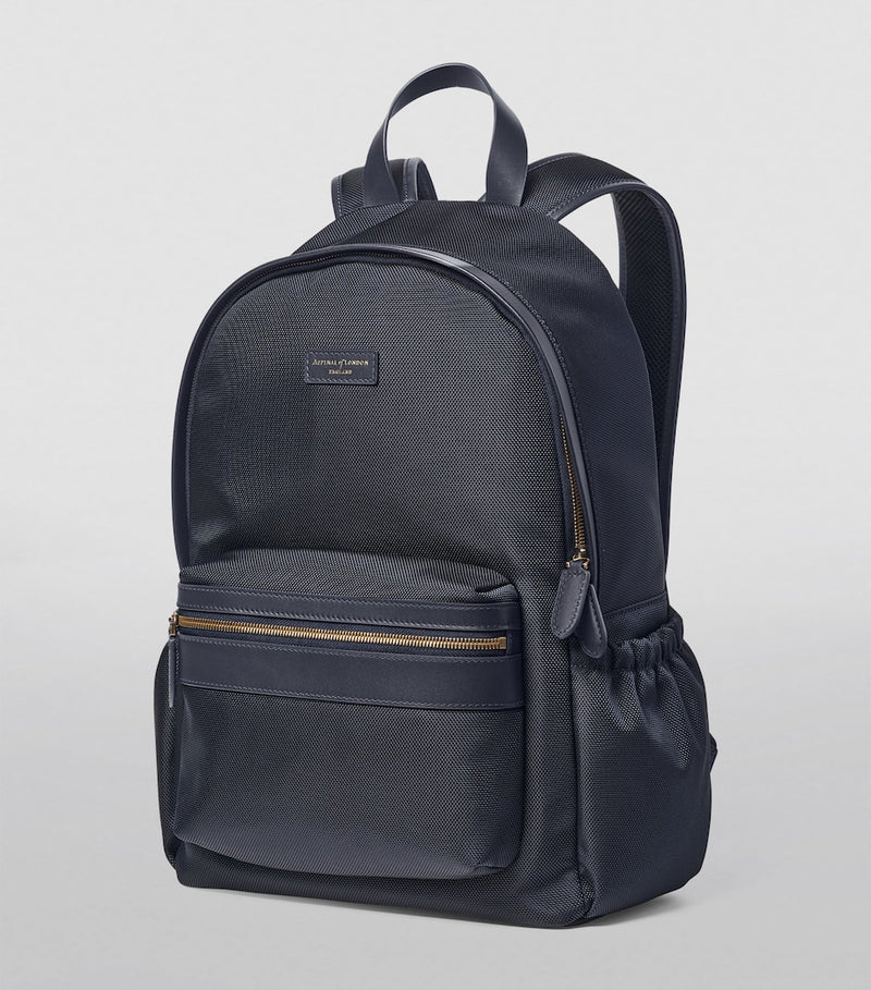 Aspinal of London nylon backpack with leather trims (British brand)