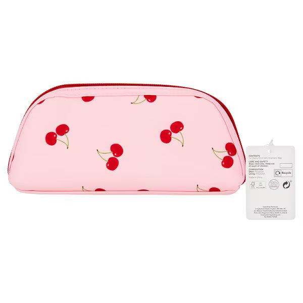 Superdrug Cherry Print Slim Cosmetic Bag - British product