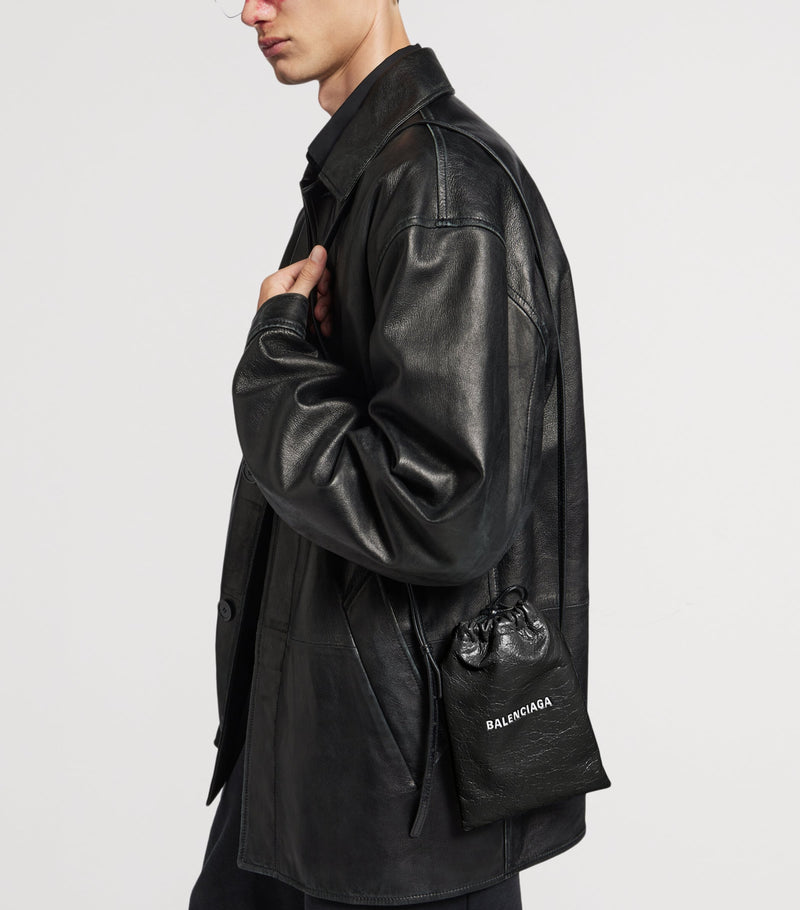 Balenciaga leather shopper phone holder - British product