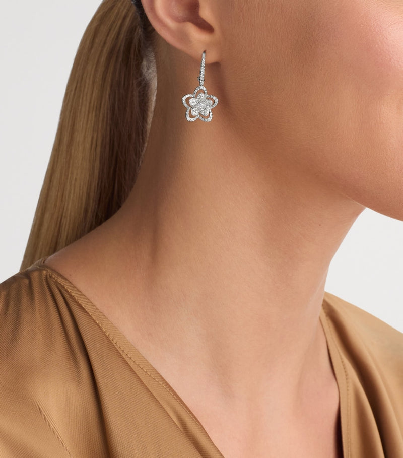 Graff diamond wild flower earrings 18kt white gold - British product