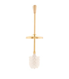 ZODIAC cylinder toilet brush stand in gold-plated brass, imported from the UK