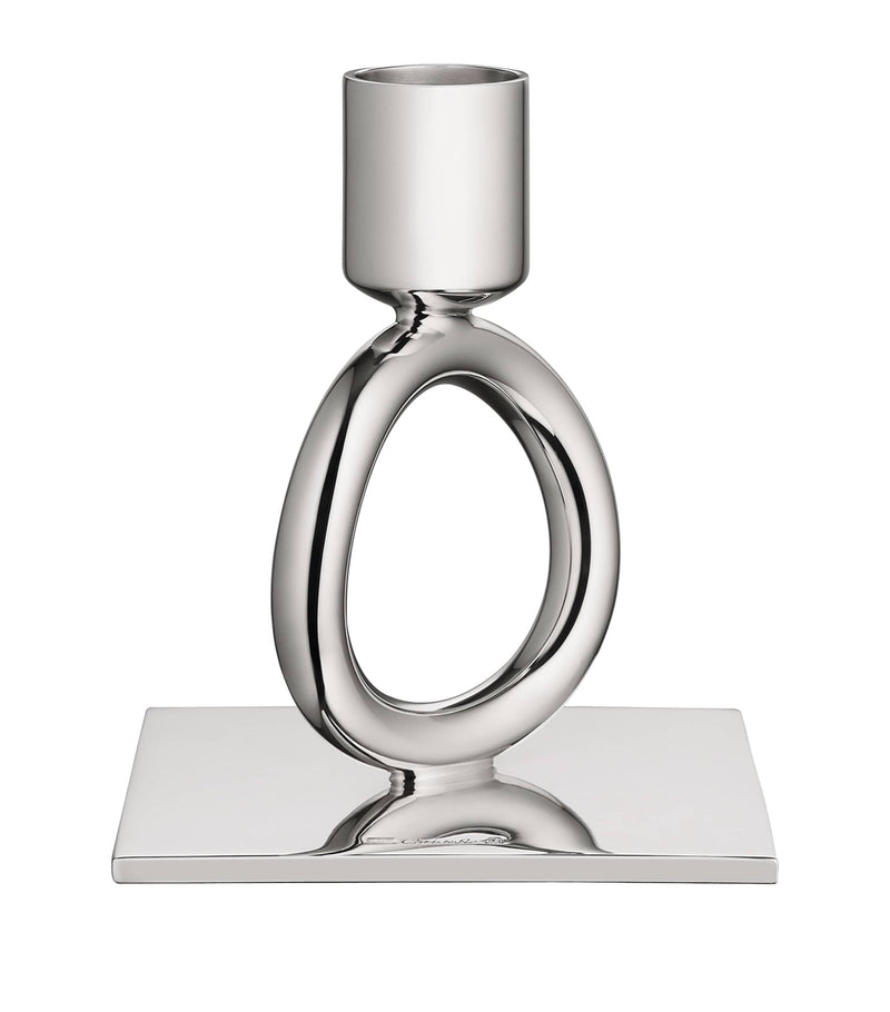 Christofle silver-plated Vertigo ring candlestick holder - British product