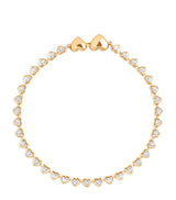 Harrods Astrid & Miyu Yellow Gold-Plated Heart Tennis Bracelet- Buy online at McGrocer