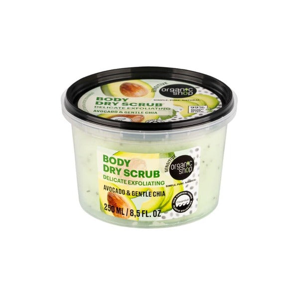 Organic Shop Body Scrub Avocado Chia 250ml, imported from the UK