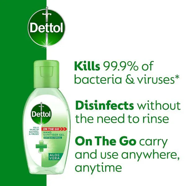 Dettol Hand Sanitiser Aloe Vera Gel 50ml - British product