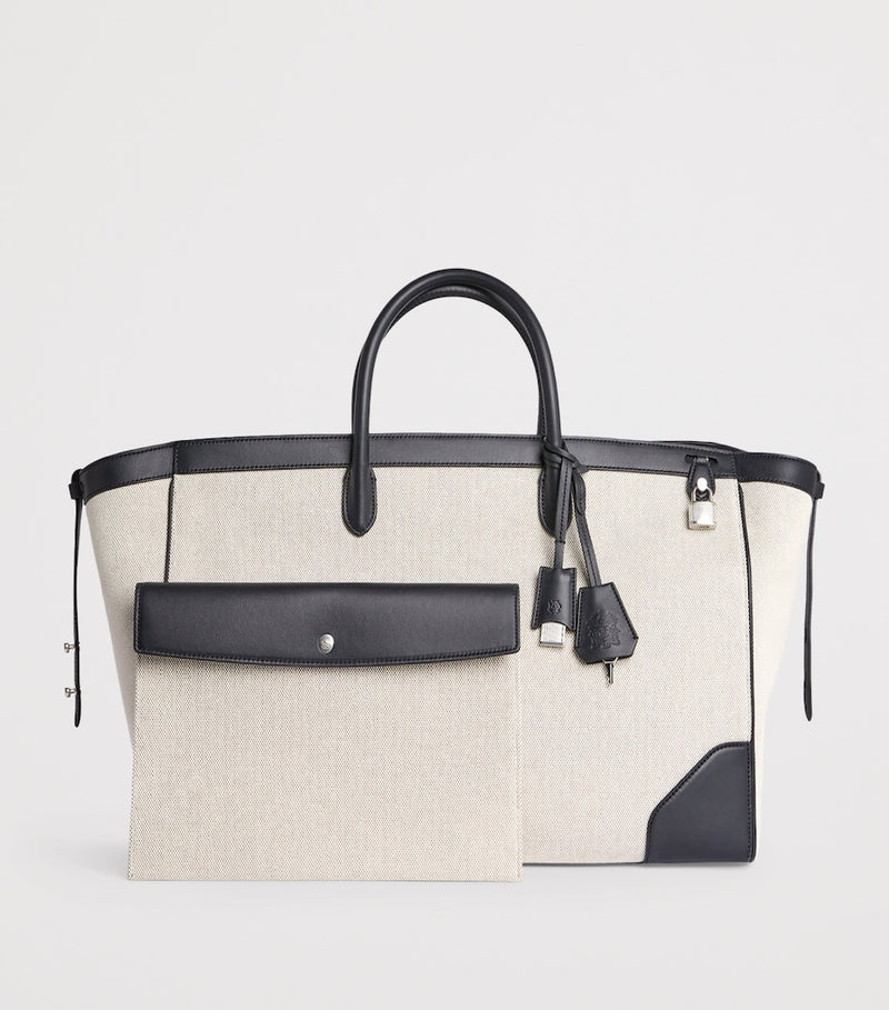 Dunhill Century 45 tote bag with leather trim, imported from the UK