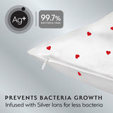 Silver Cloud satin pillowcase Heart Print 4 Pack (British brand)