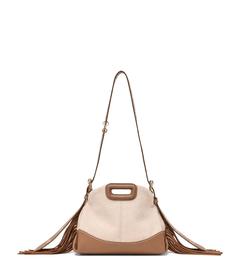Maje small canvas Miss M shoulder bag, imported from the UK