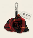 Alexander McQueen tartan rose bag charm (British brand)