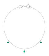 Harrods Astrid & Miyu White Gold and Emerald Pear Charm Bracelet- Buy online at McGrocer