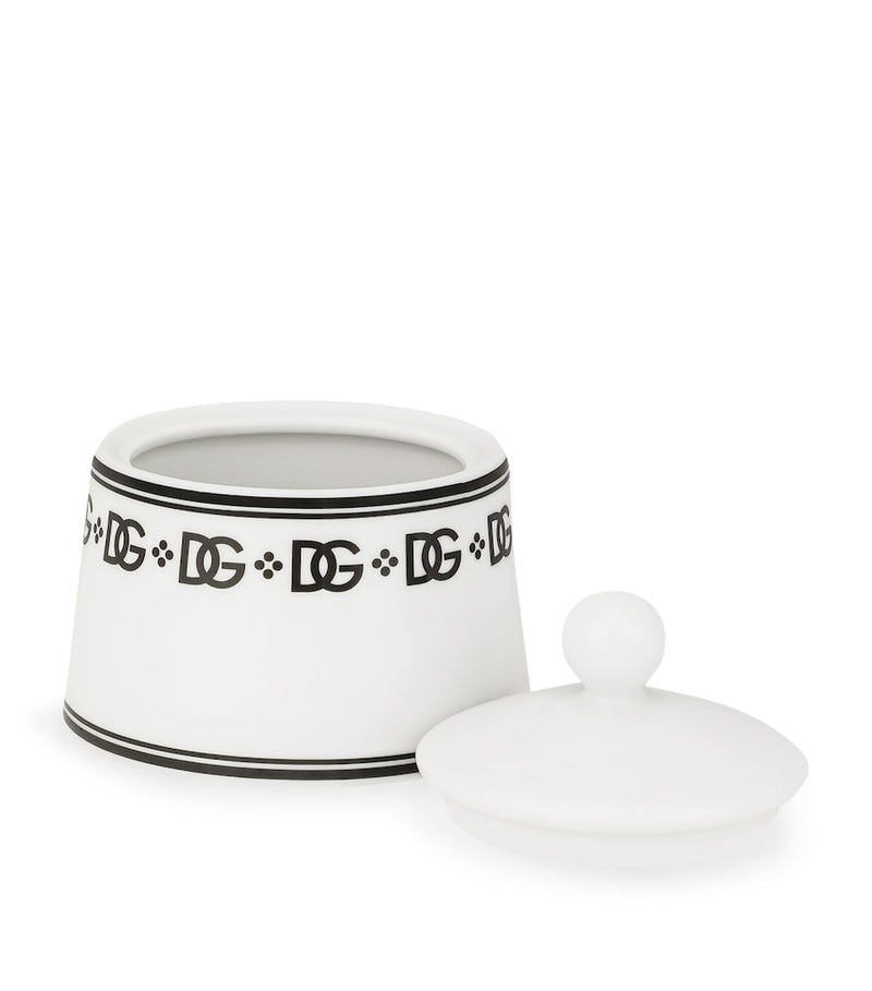 Dolce&Gabbana Casa porcelain sugar bowl with lid, 10cm diameter - British product