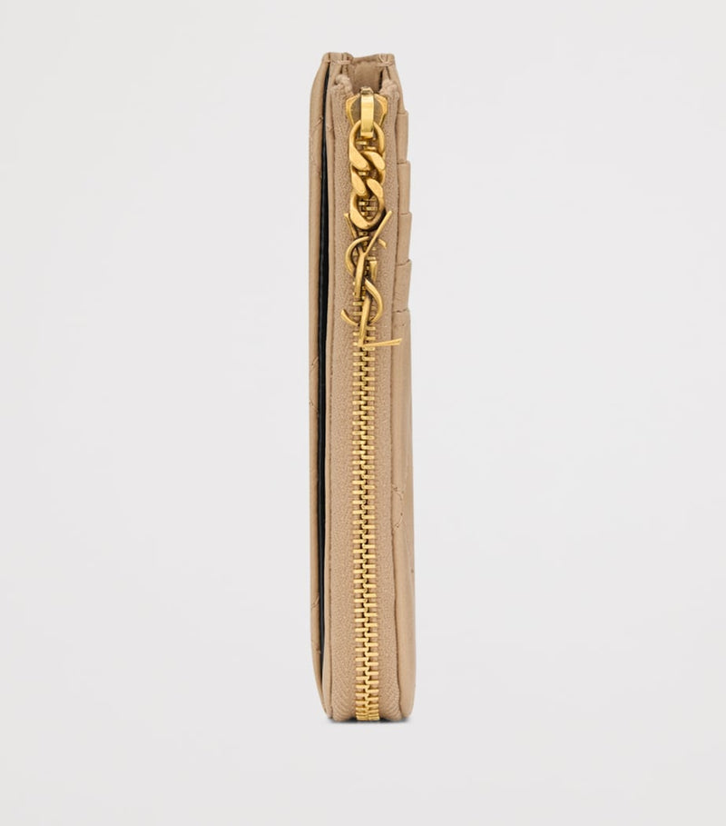 Saint Laurent matelassé zip-up card holder - British product