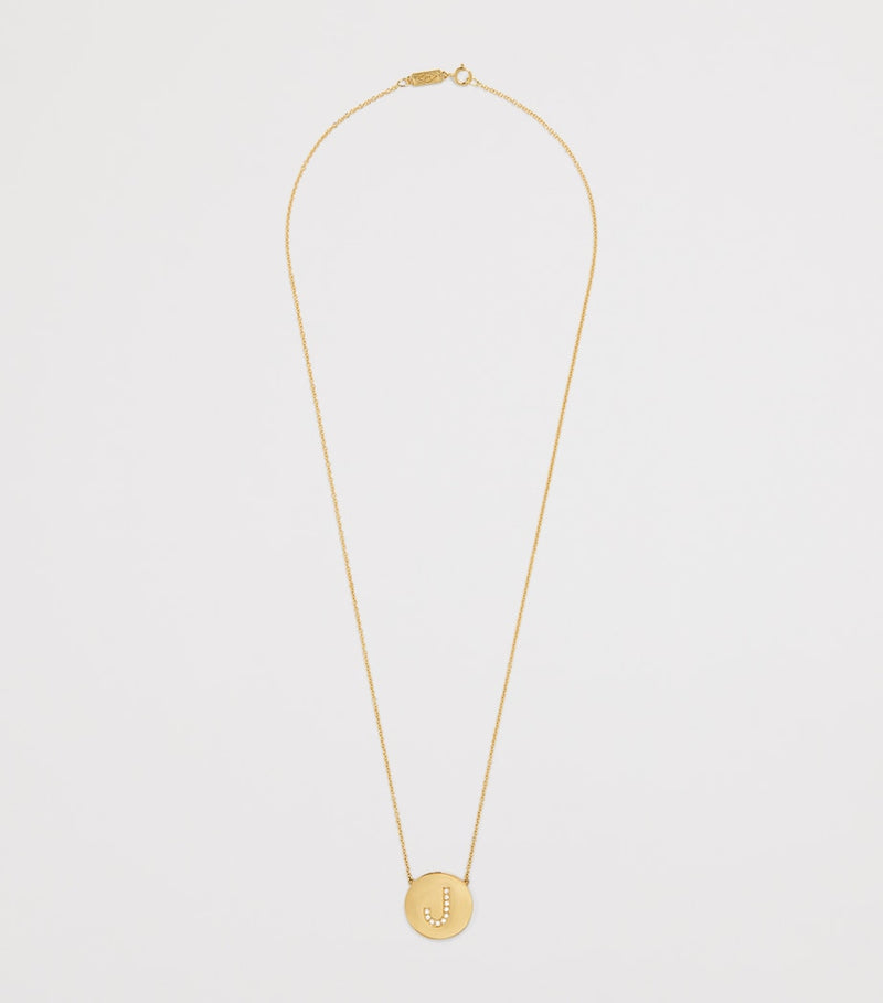 Jennifer Meyer alphabet J diamond necklace, UK version