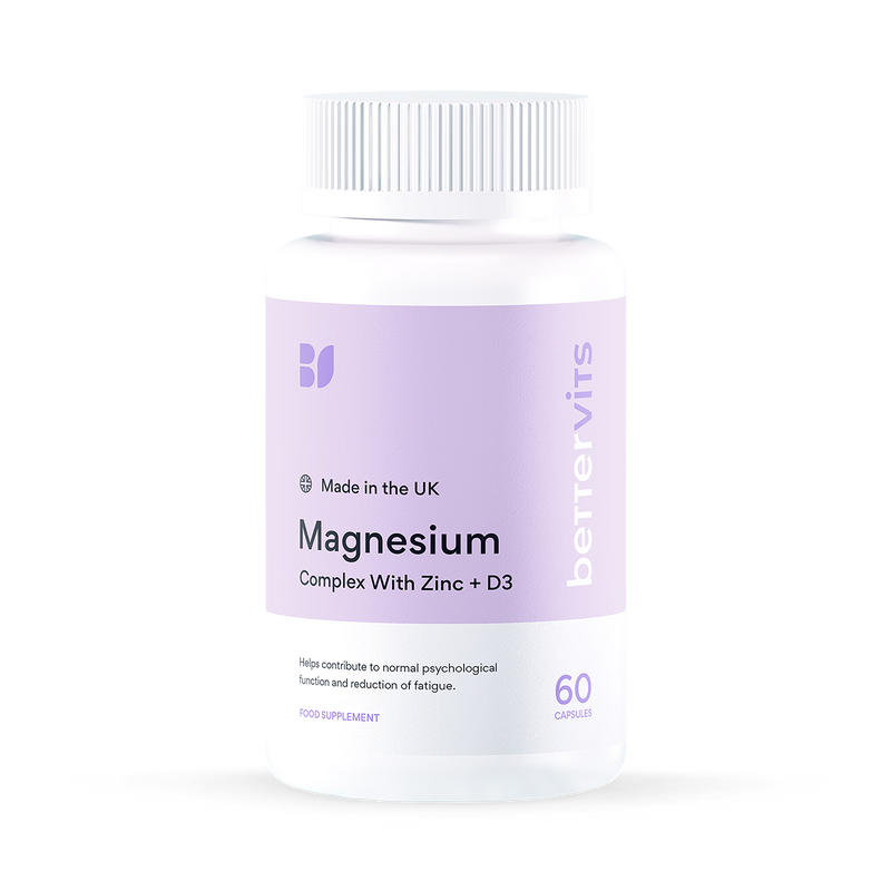 Bettervits magnesium complex with zinc and D3 60 capsules (British brand)