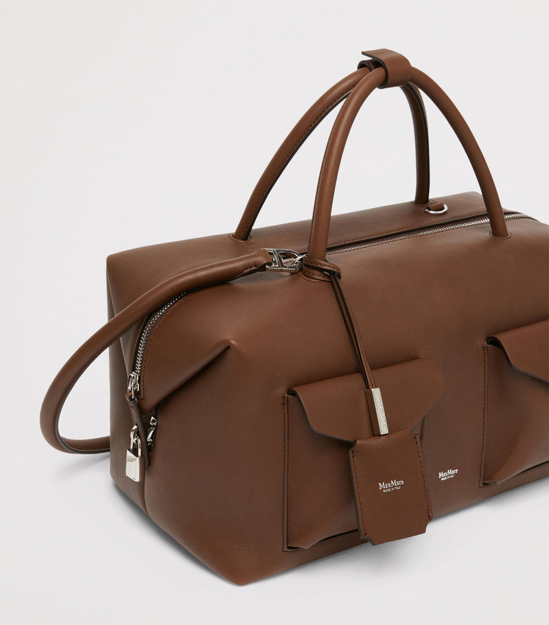 Max Mara large leather Boston bowler bag with M-shaped sides, UK version