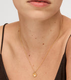 Monica Vinader gold vermeil pearl Capri disc necklace, UK version