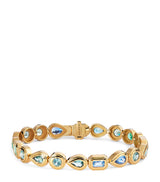Harrods Azlee Yellow Gold Emerald and Sapphire Staircase Bracelet- Buy online at McGrocer
