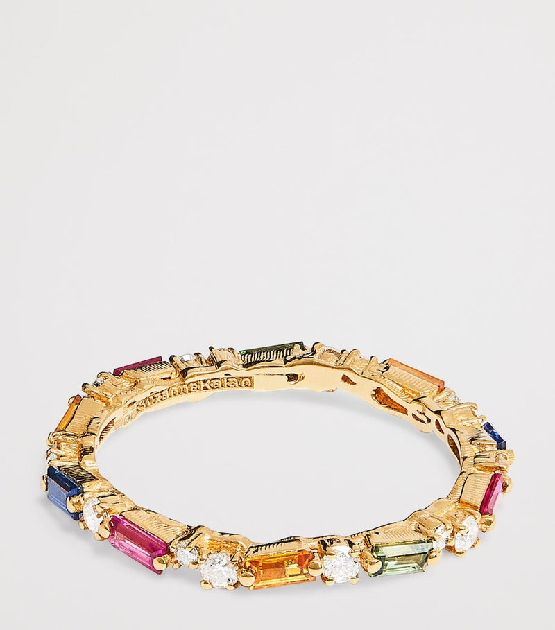 Suzanne Kalan eternity ring with rainbow sapphires and diamonds, UK version