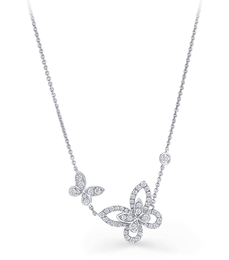 Graff white gold diamond butterfly necklace, UK version