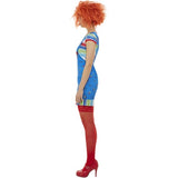 Smiffys Chucky costume blue top and dungaree dress, imported from the UK