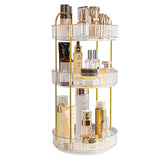 Superdrug Livingandhome 3-Tier Round Rotating Cosmetic Organizer Tower Gold 23cm- Buy online at McGrocer
