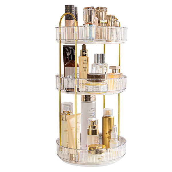 Livingandhome 3-Tier Rotating Organizer Gold 23cm, UK version